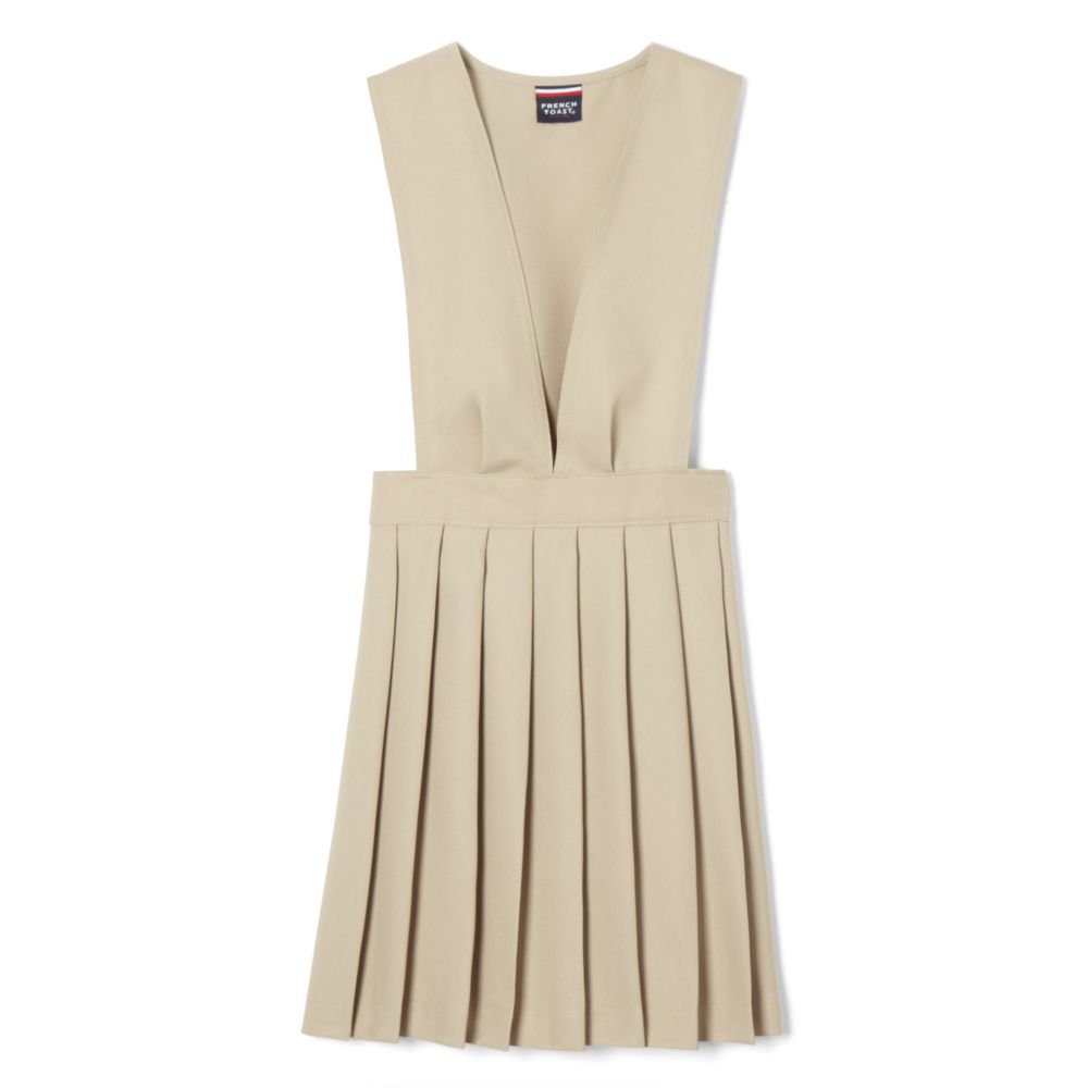 French Toast Girls V Neck Pleated Jumper